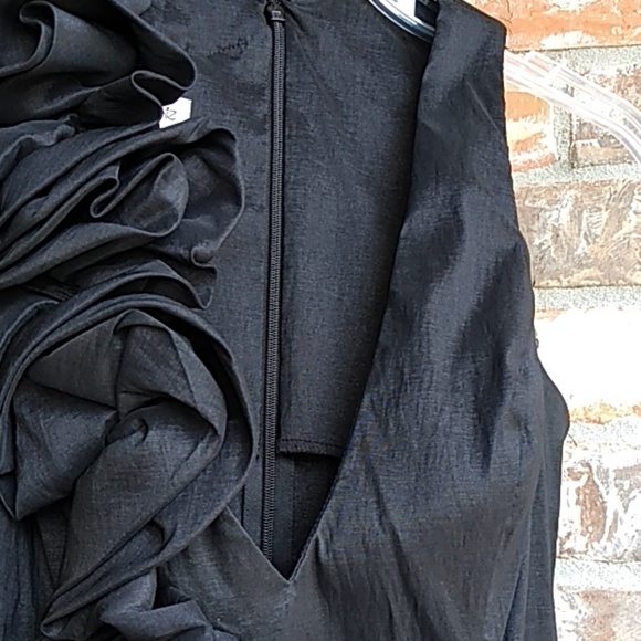 Cache sz4 Sexy Black Sheath w/ruffle accent neck - Picture 4 of 8